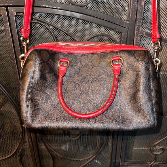 COACH Rowan Satchel In Signature Canvas with long strap VERY GOOD CONDITION - Picture 4 of 10